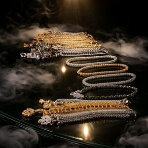 Men's Two-Tone Layered Chain Necklace Set — Gold & Silver